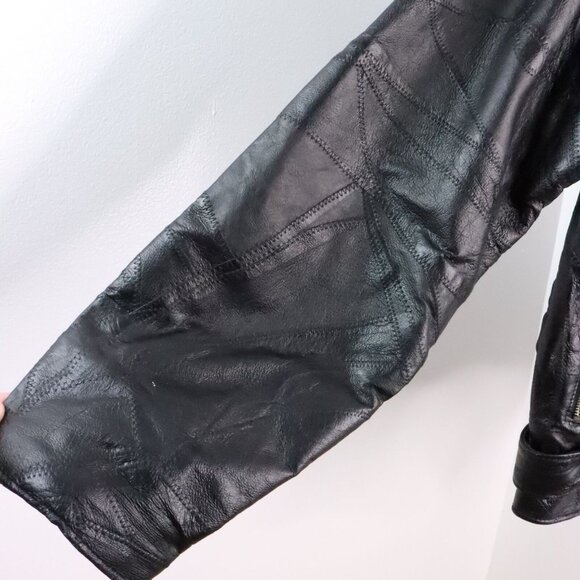 Vintage Men's M God Bless America Eagle Genuine Leather Motorcycle Jacket Coat - Picture 5 of 11